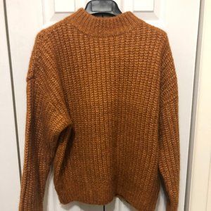 Brown Oversized Mock Neck | H&M Sweater | Medium